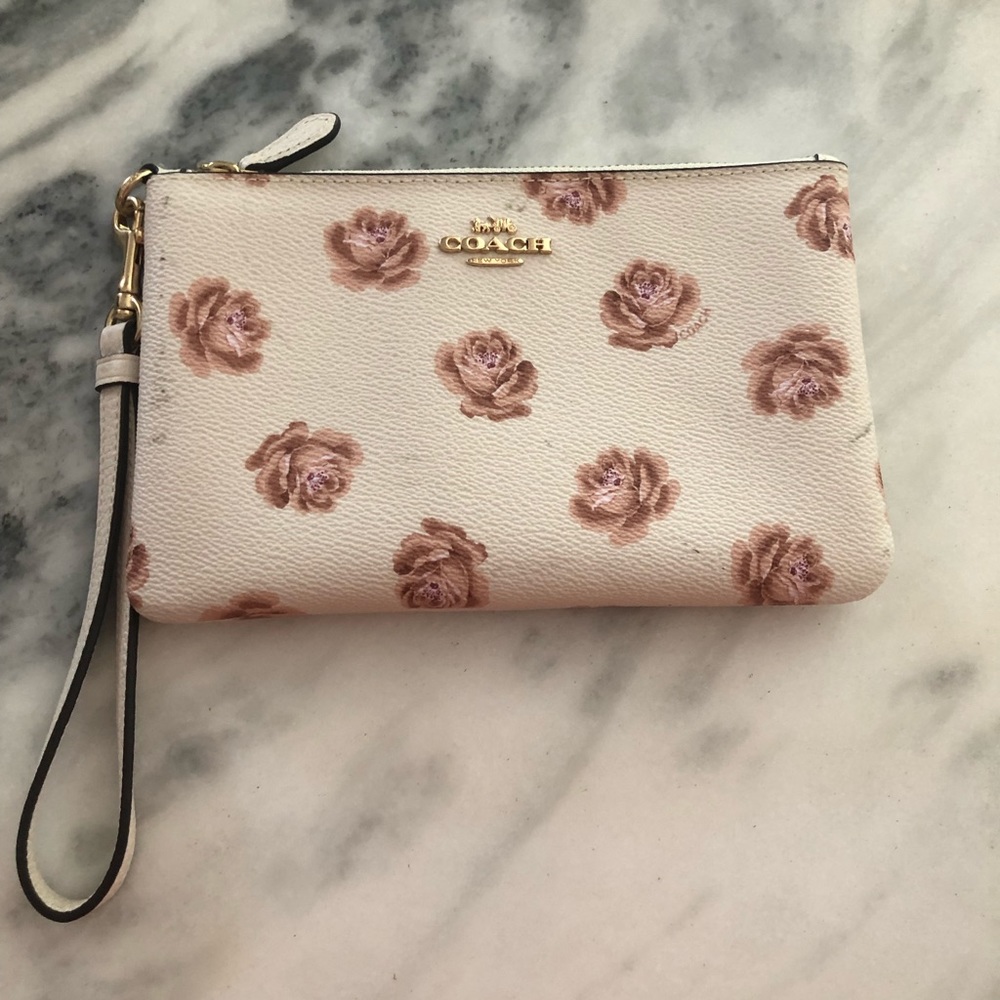 Rose print Coach Wristlet